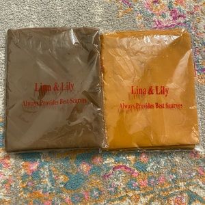 Two scarves/hijabs -olive and mustard